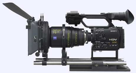 Sony HVR-Z7 with prime lens