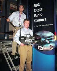 Jon Murthy (Lt) and James Smith (Rt) with BBC Ventures wireless camera