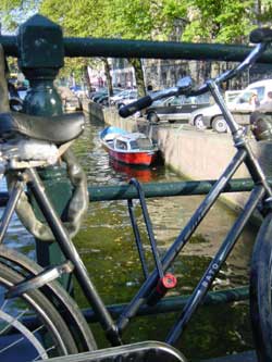 view of a n Amsterdam canal 