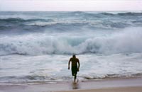 Man on Hawaiian beach