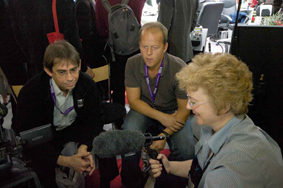 Christina Fox training at the Production Village at IBC 2009